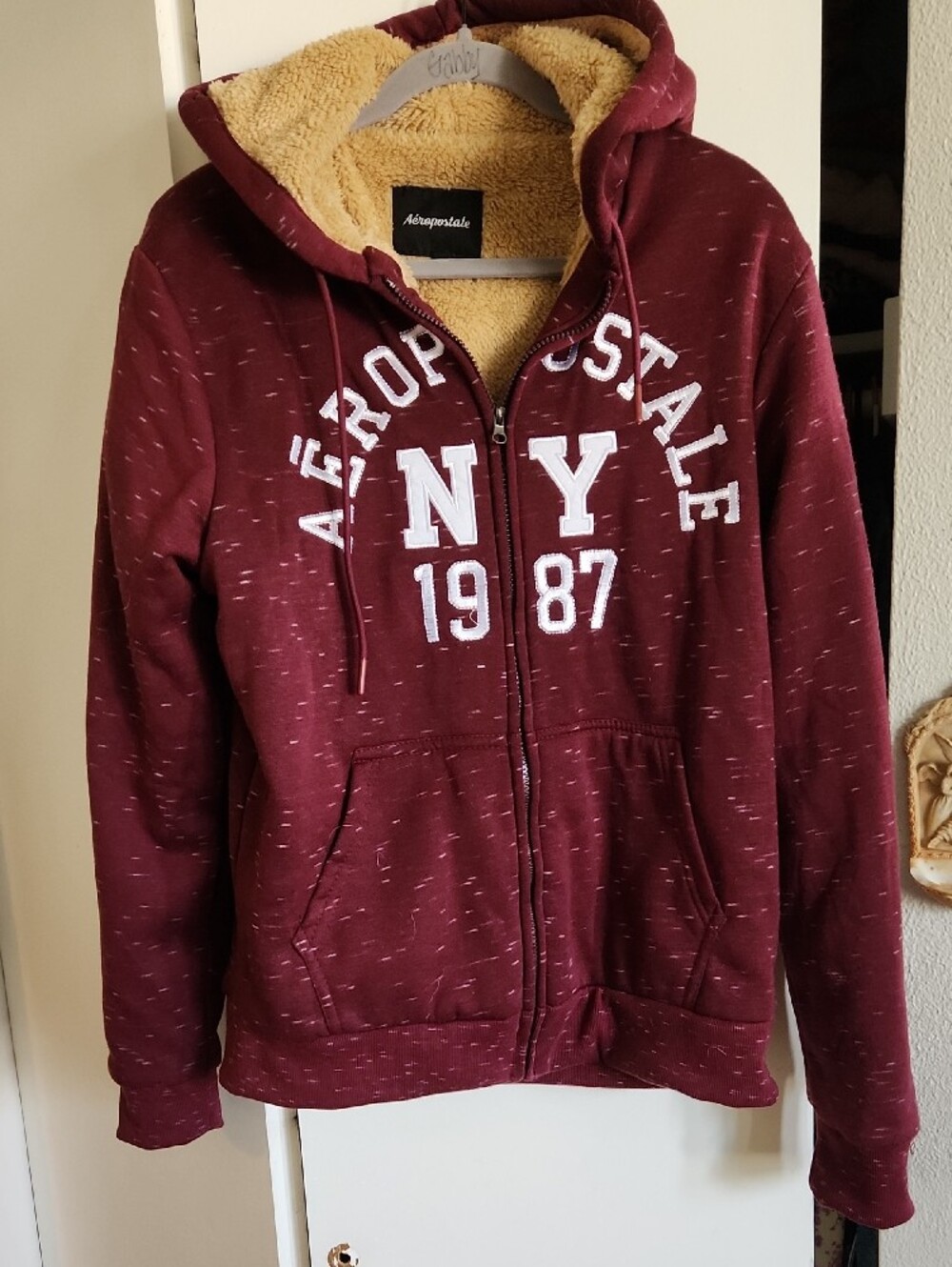 NWT's Aéropostale Sherpa-Lined Cranberry Men's Jacket Sz L